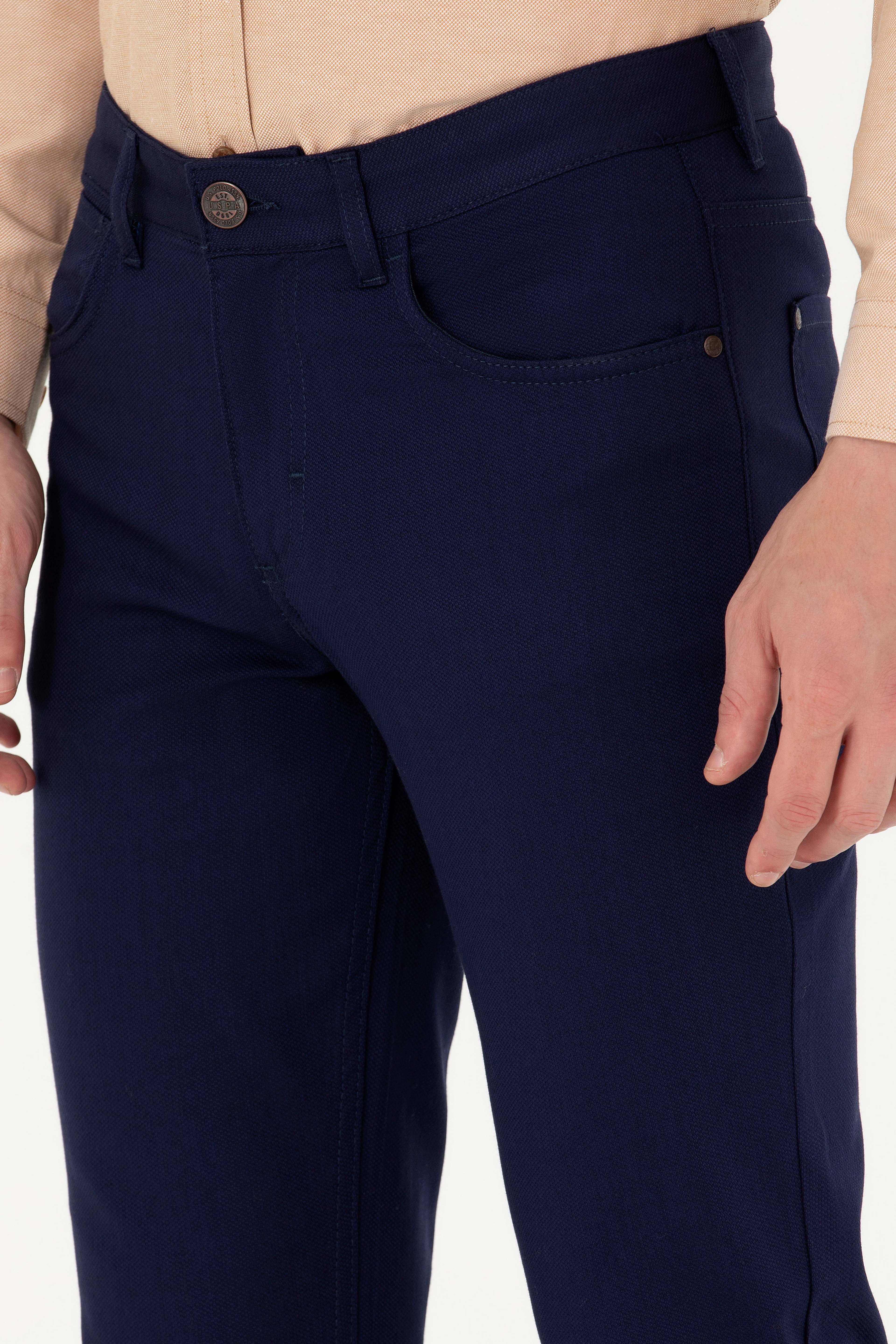 Erkek Slim Fit Lacivert Kanvas / Chino Pantolon