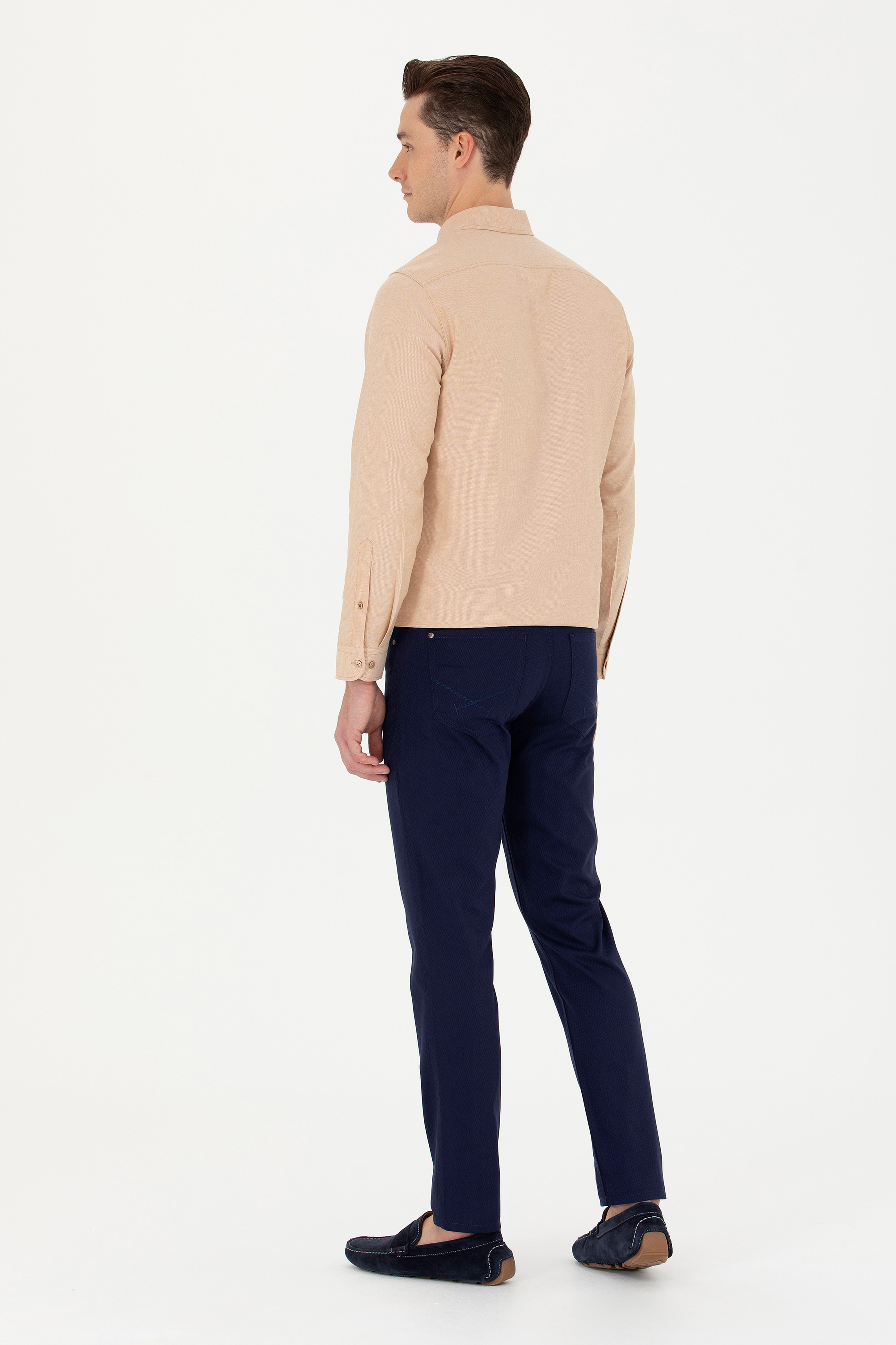 Erkek Slim Fit Lacivert Kanvas / Chino Pantolon