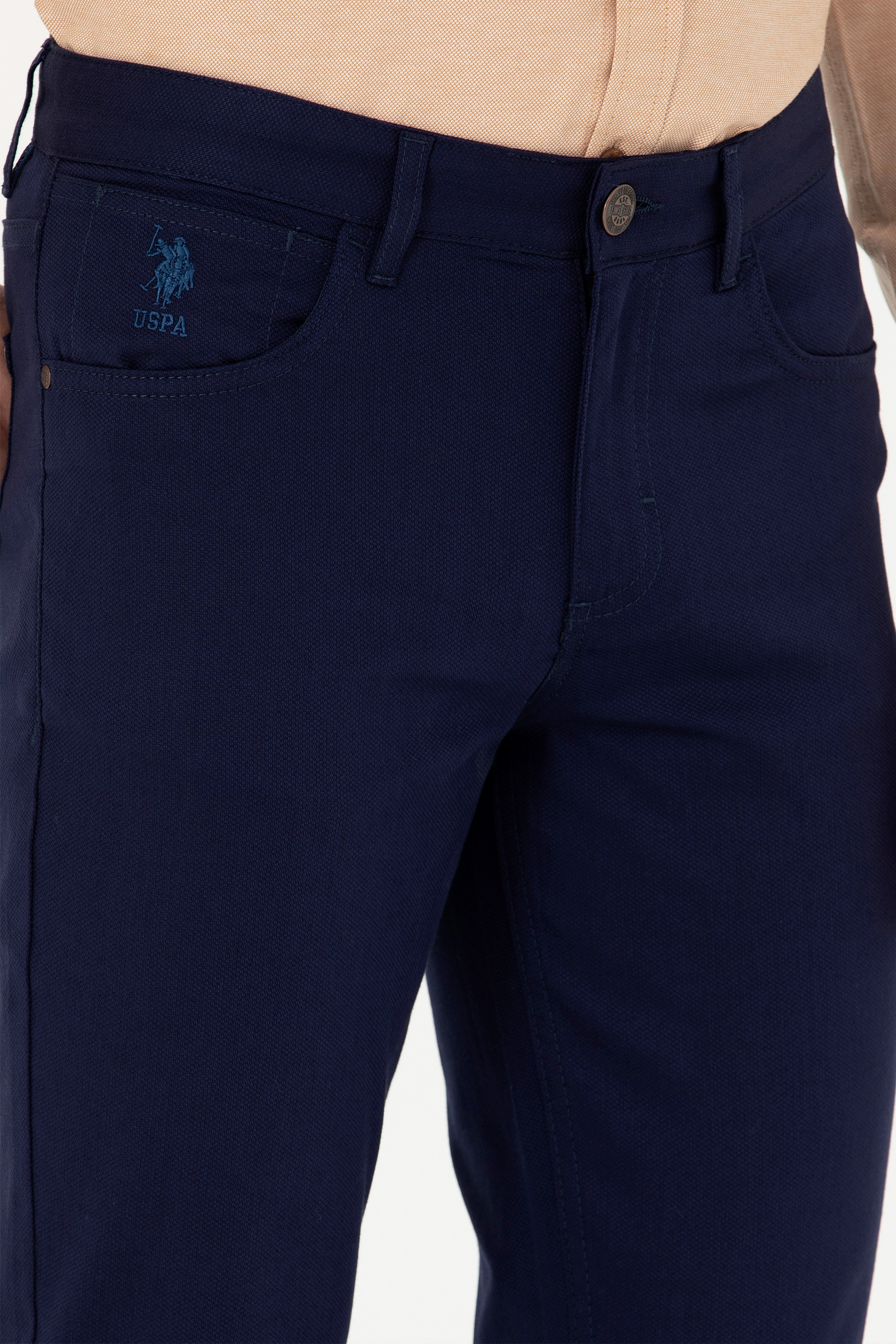 Erkek Slim Fit Lacivert Kanvas / Chino Pantolon - Image 5