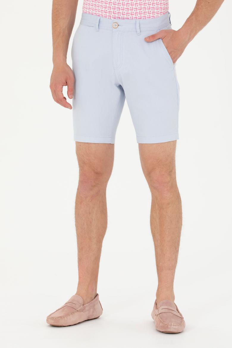 Erkek Açık Mavi Dokuma Şort - 50266070116