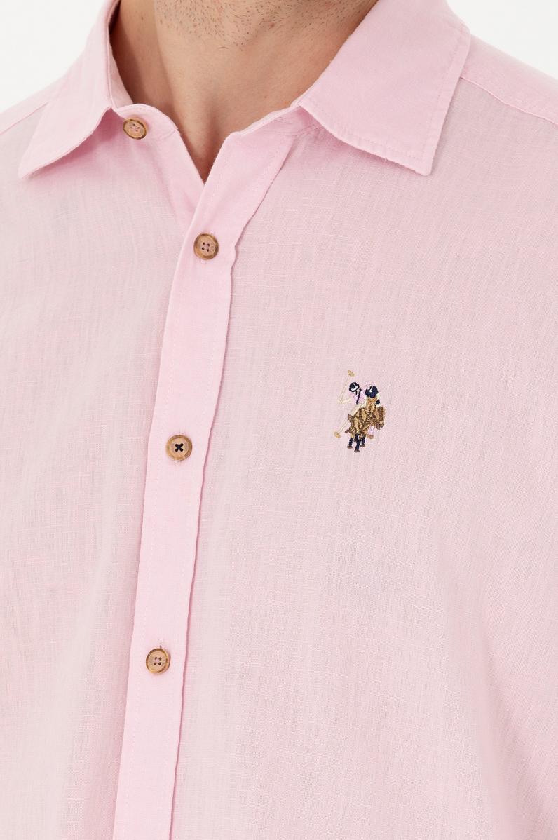 Erkek Pudra Uzun Kollu Basic Gömlek