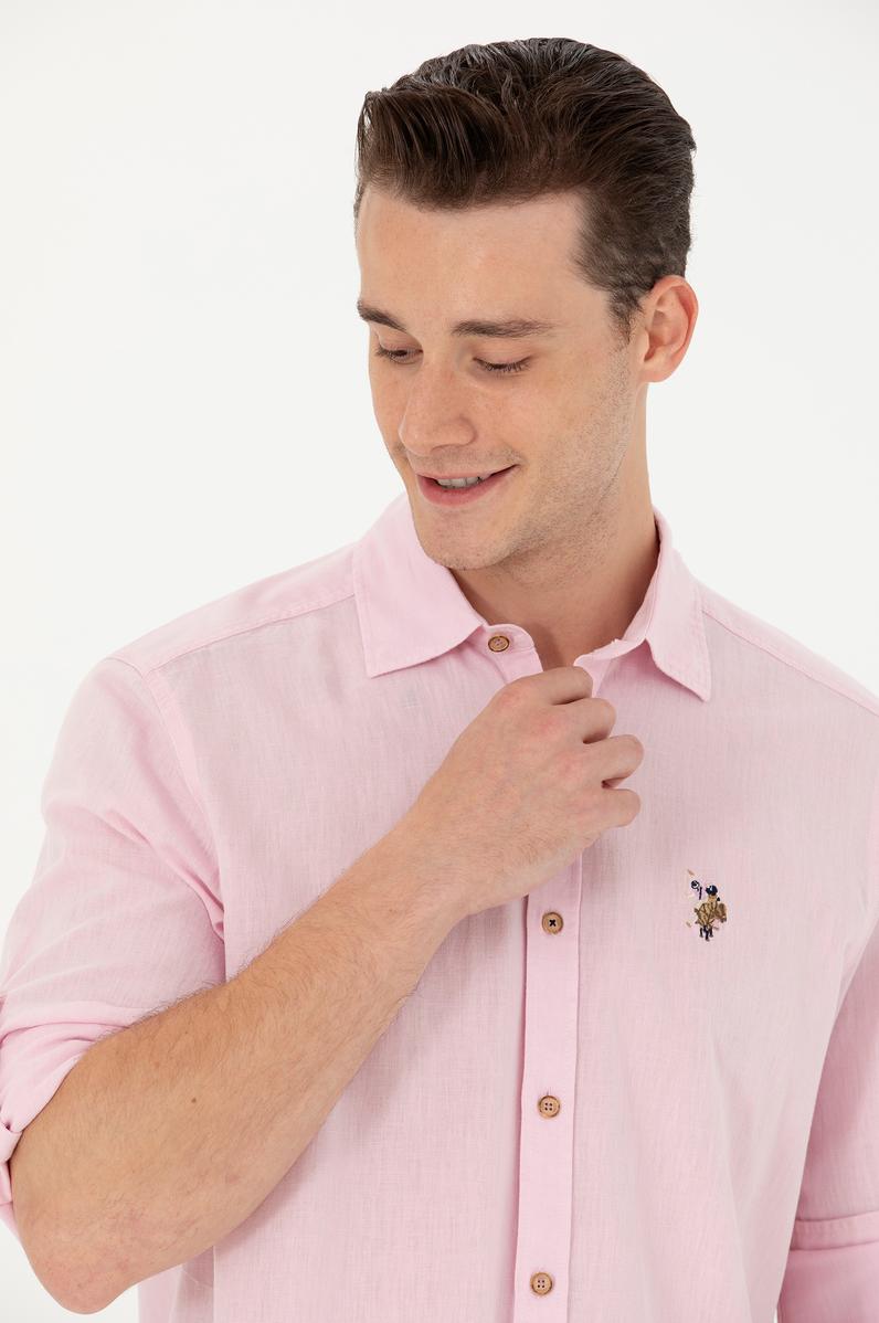 Erkek Pudra Uzun Kollu Basic Gömlek