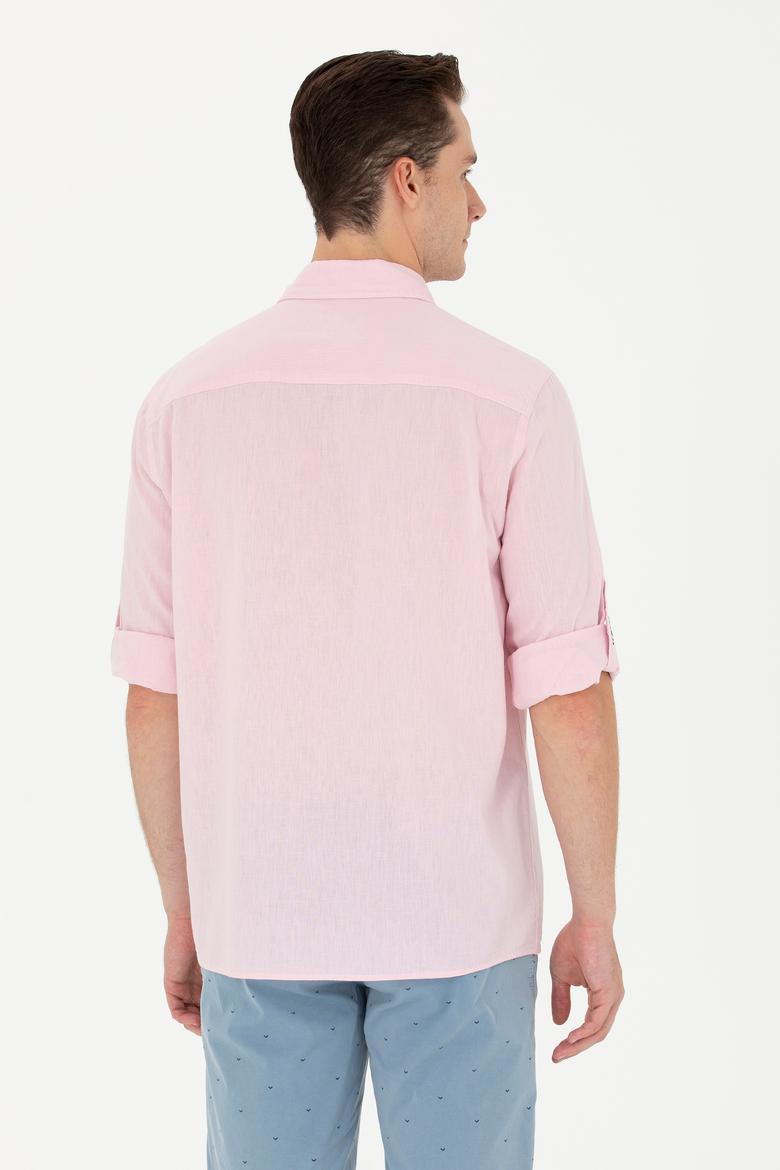 Erkek Pudra Uzun Kollu Basic Gömlek - 50262880060