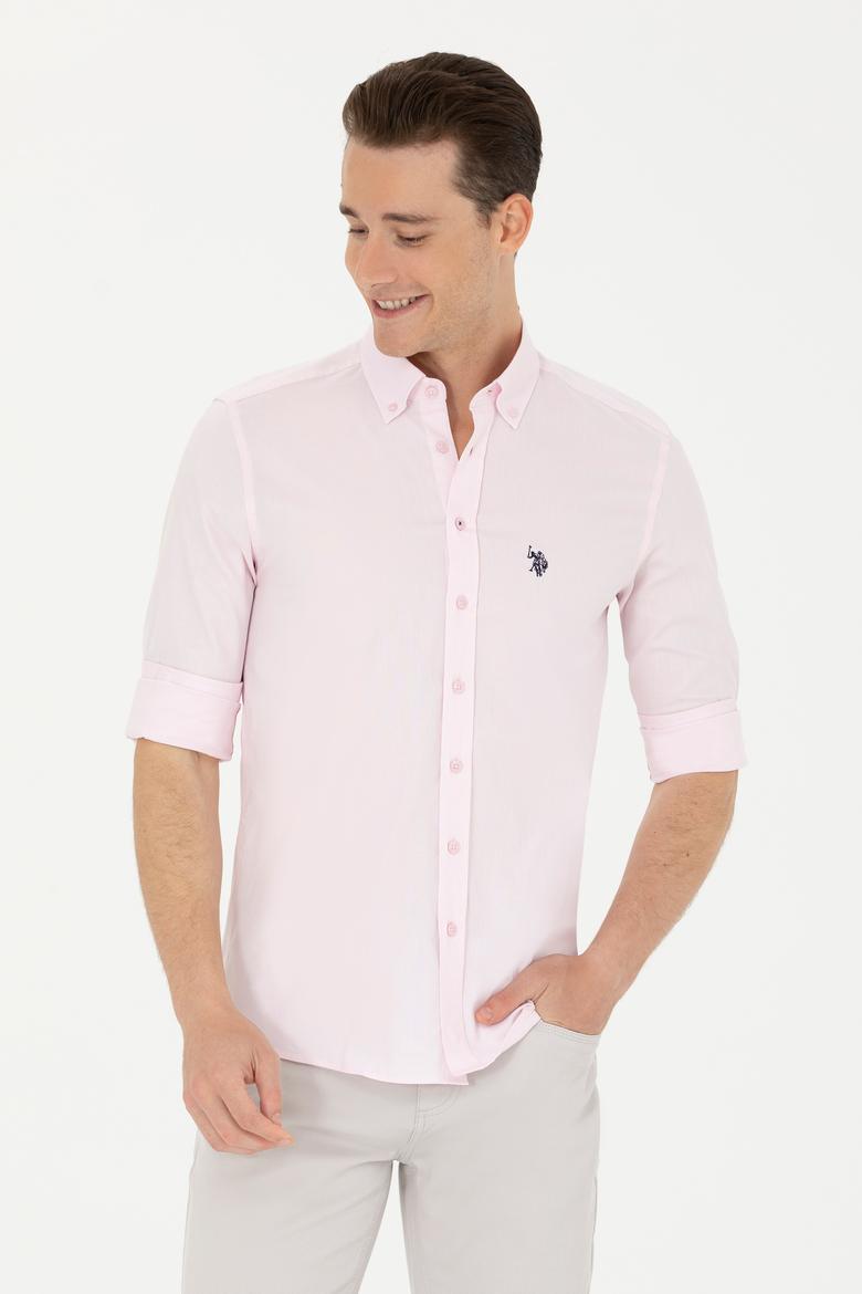 Erkek Manolya Uzun Kollu Basic Gömlek - 50263025096