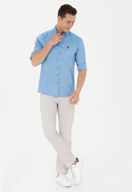 Erkek Saks Uzun Kollu Basic Gömlek - 50263049051