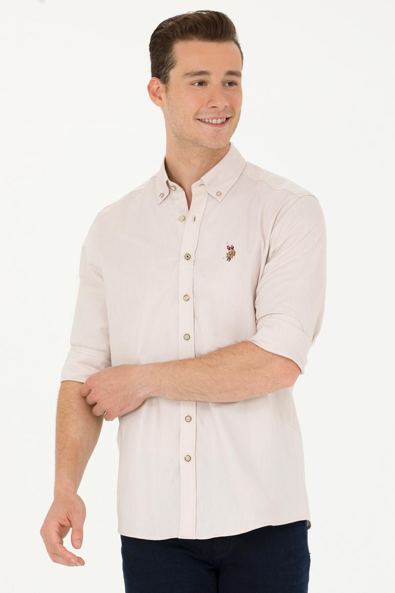 Erkek Taş Uzun Kollu Basic Gömlek