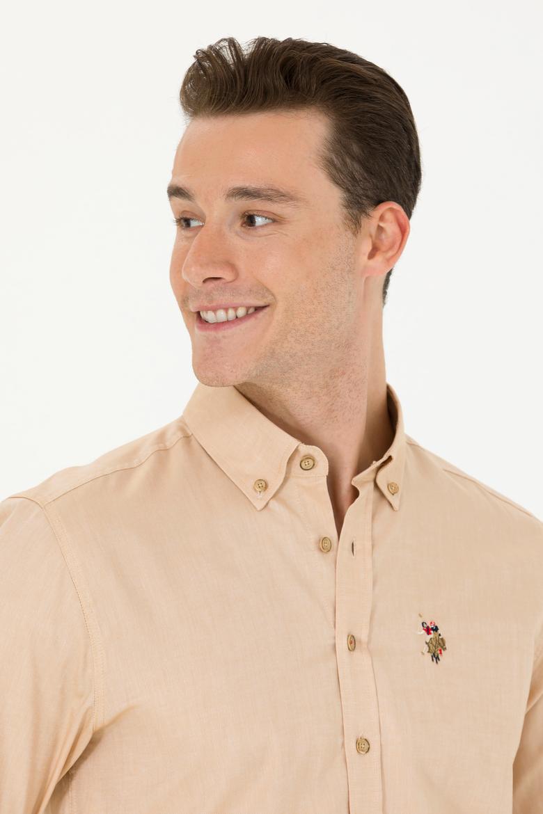 Erkek Camel Uzun Kollu Basic Gömlek - 50263100033