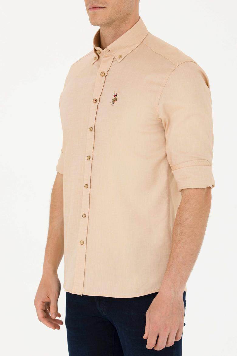 Erkek Camel Uzun Kollu Basic Gömlek - 50263100033