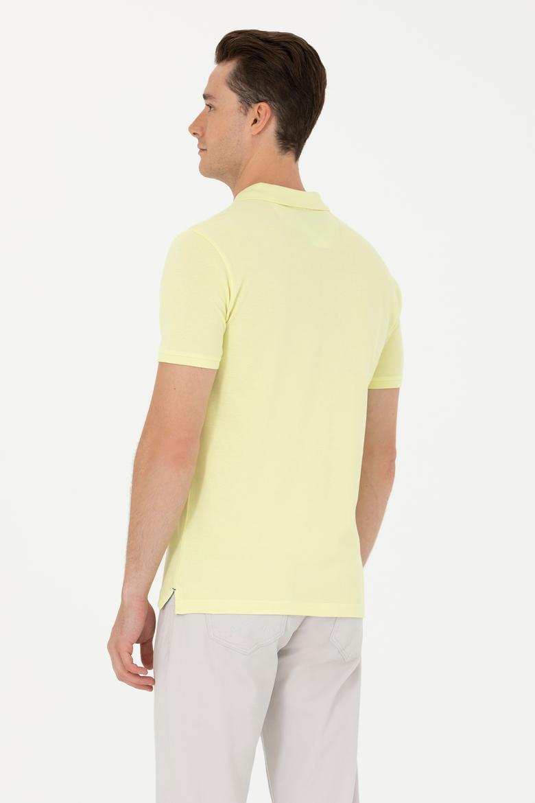 Erkek Açık Sarı Basic Tişört - 50263238154