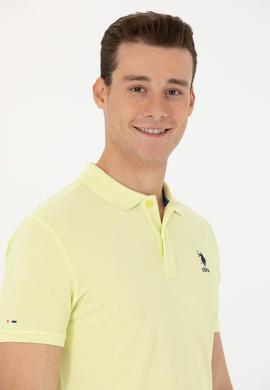 Erkek Açık Sarı Basic Tişört - 50263238154