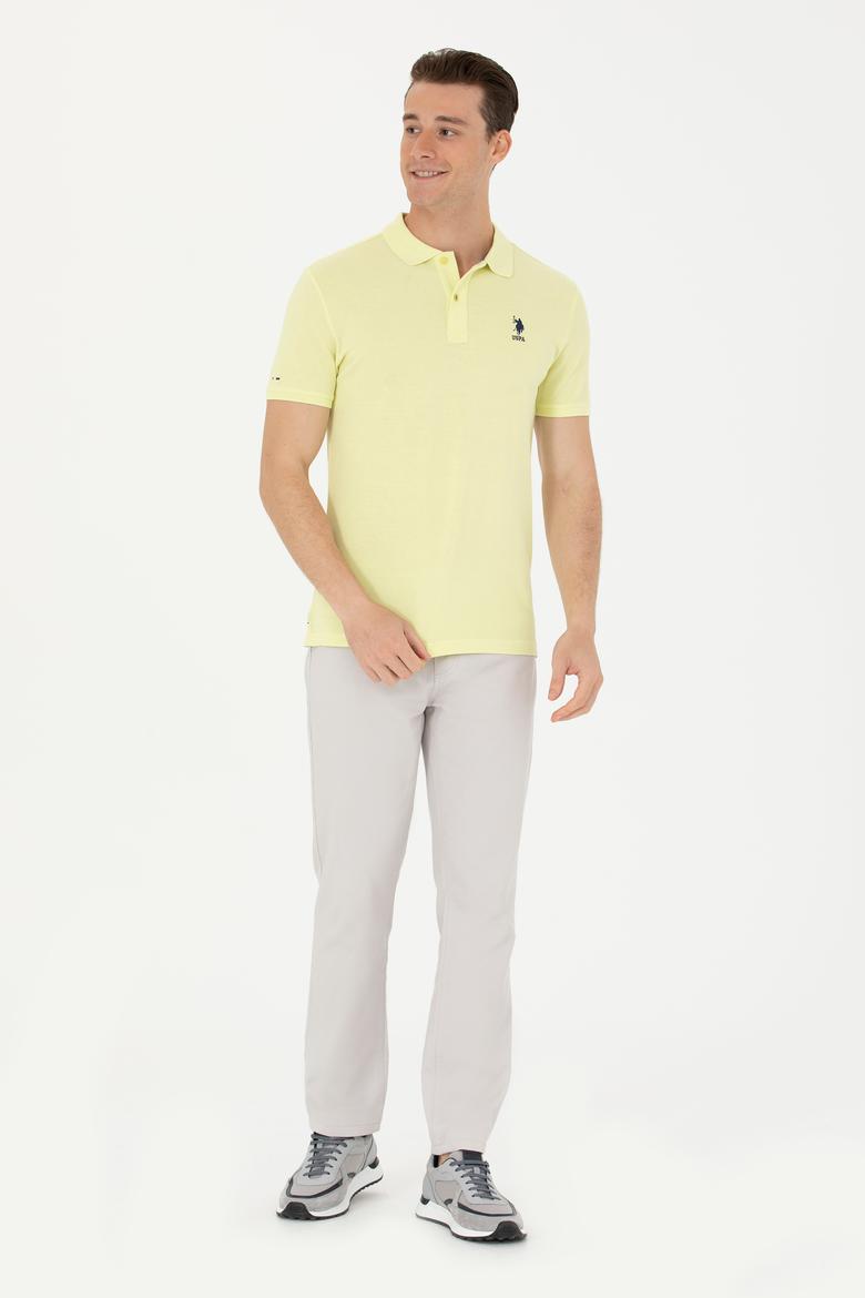 Erkek Açık Sarı Basic Tişört - 50263238154