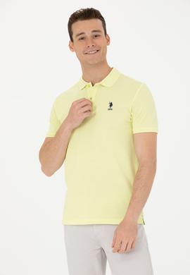 Erkek Açık Sarı Basic Tişört - 50263238154