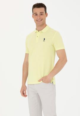 Erkek Açık Sarı Basic Tişört - 50263238154