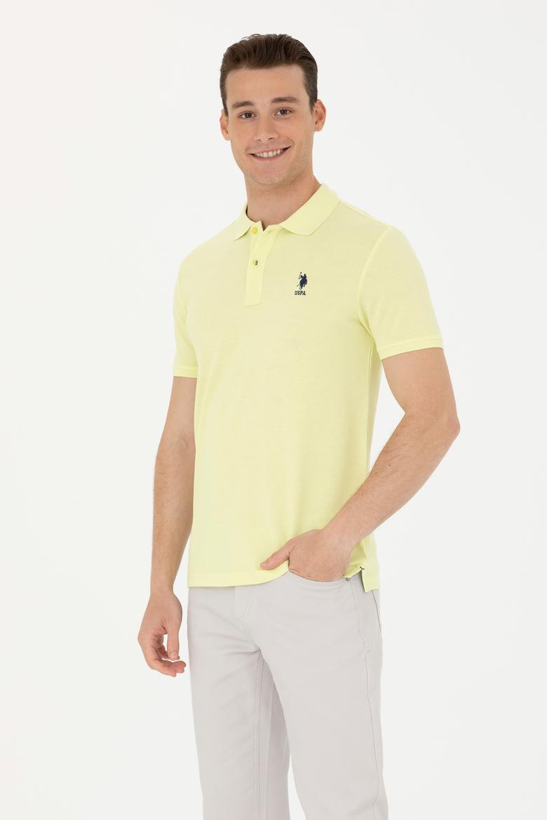 Erkek Açık Sarı Basic Tişört - 50263238154