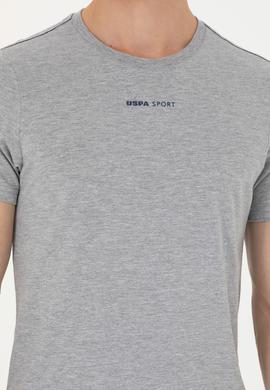 Erkek Regular Fit Bisiklet Yaka Gri Melanj Tişört - 50263259034