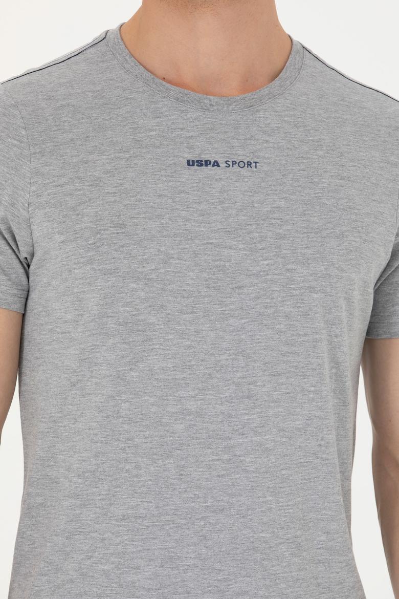 Erkek Regular Fit Bisiklet Yaka Gri Melanj Tişört - 50263259034