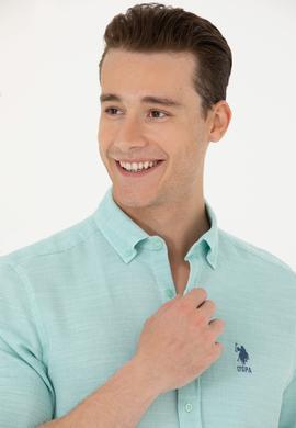 Erkek Su Yeşili Uzun Kollu Gömlek - 50263524028