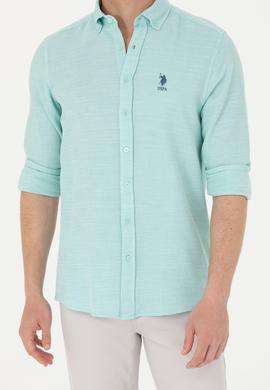 Erkek Su Yeşili Uzun Kollu Gömlek - 50263524028