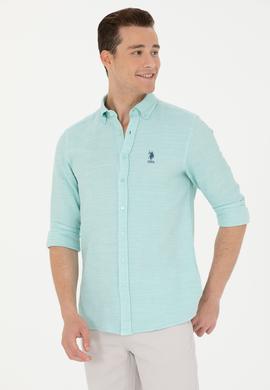 Erkek Su Yeşili Uzun Kollu Gömlek - 50263524028