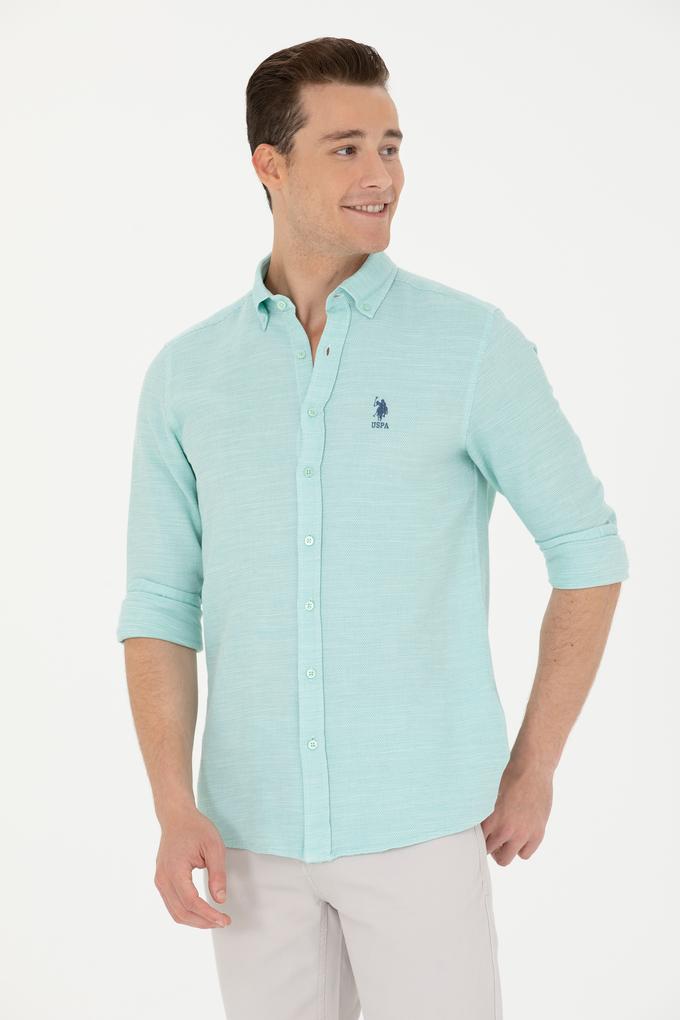 Erkek Su Yeşili Uzun Kollu Gömlek