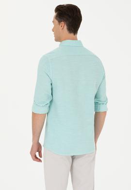 Erkek Su Yeşili Uzun Kollu Gömlek - 50263524028