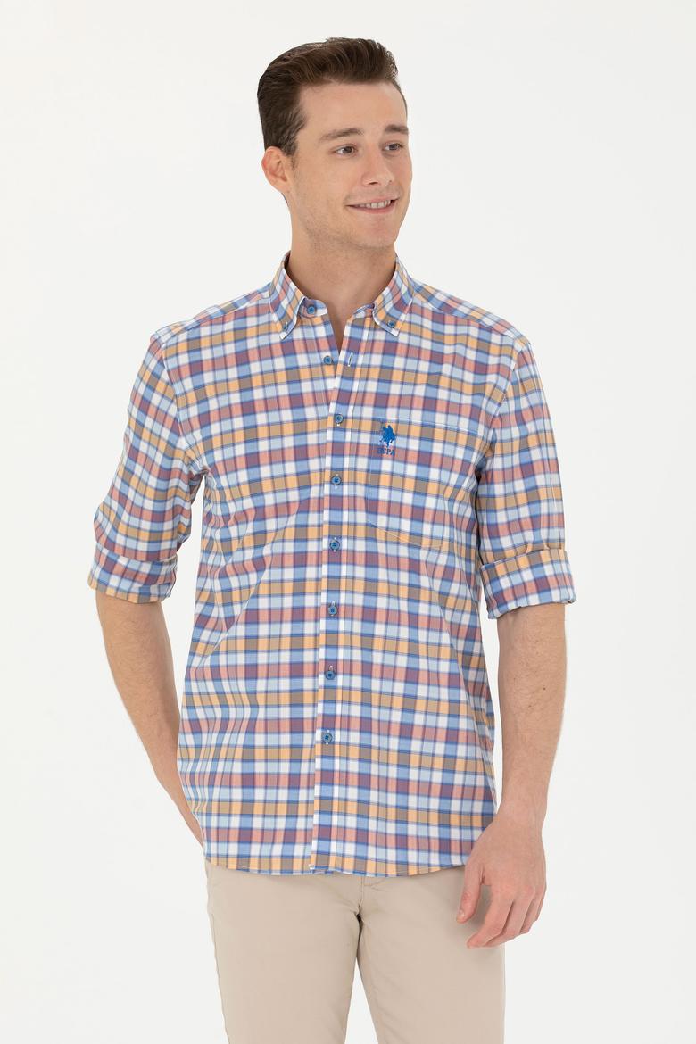 Erkek Saks Uzun Kollu Gömlek - 50263693006