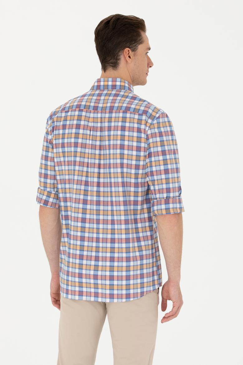 Erkek Saks Uzun Kollu Gömlek - 50263693006