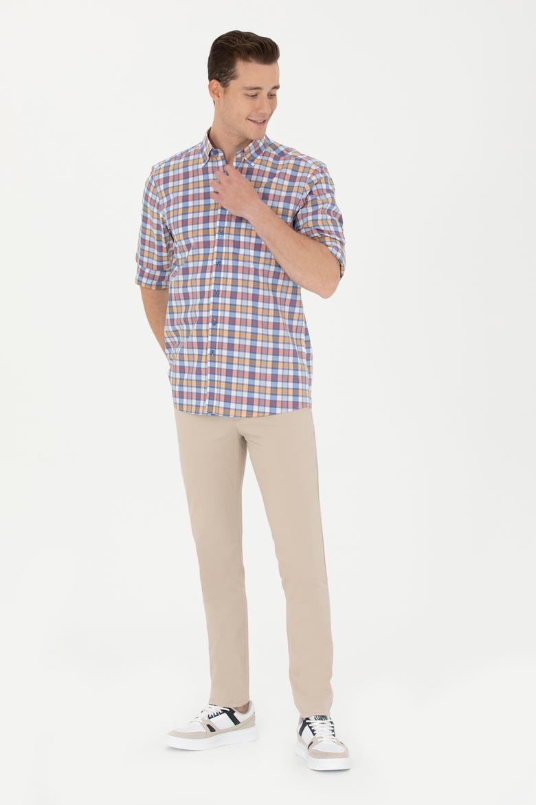 Erkek Saks Uzun Kollu Gömlek - 50263693006