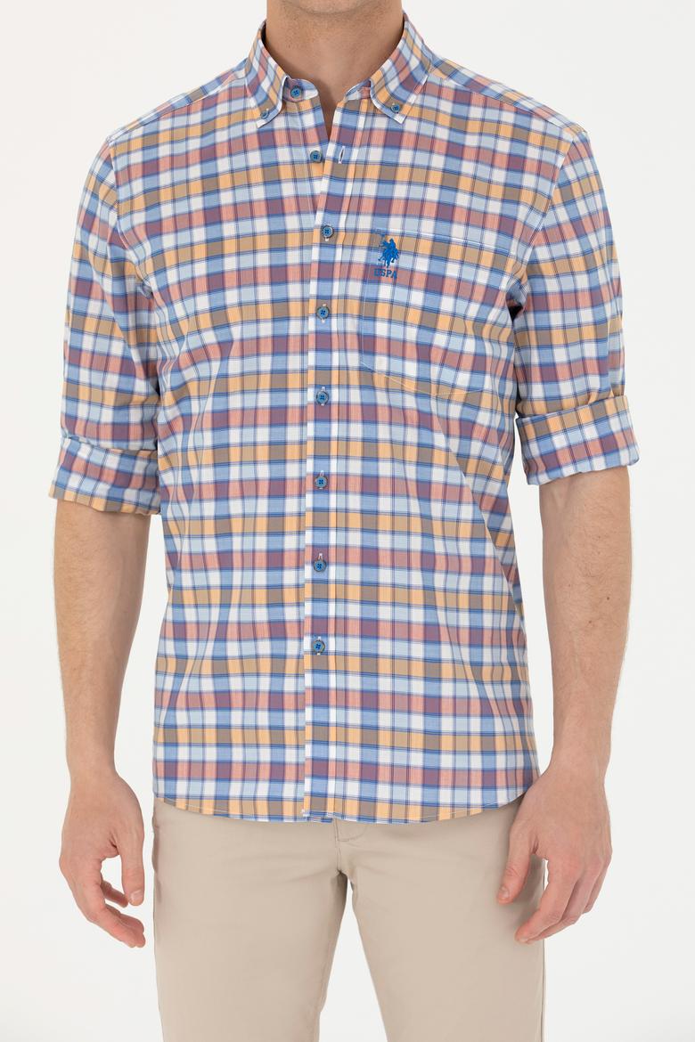 Erkek Saks Uzun Kollu Gömlek - 50263693006