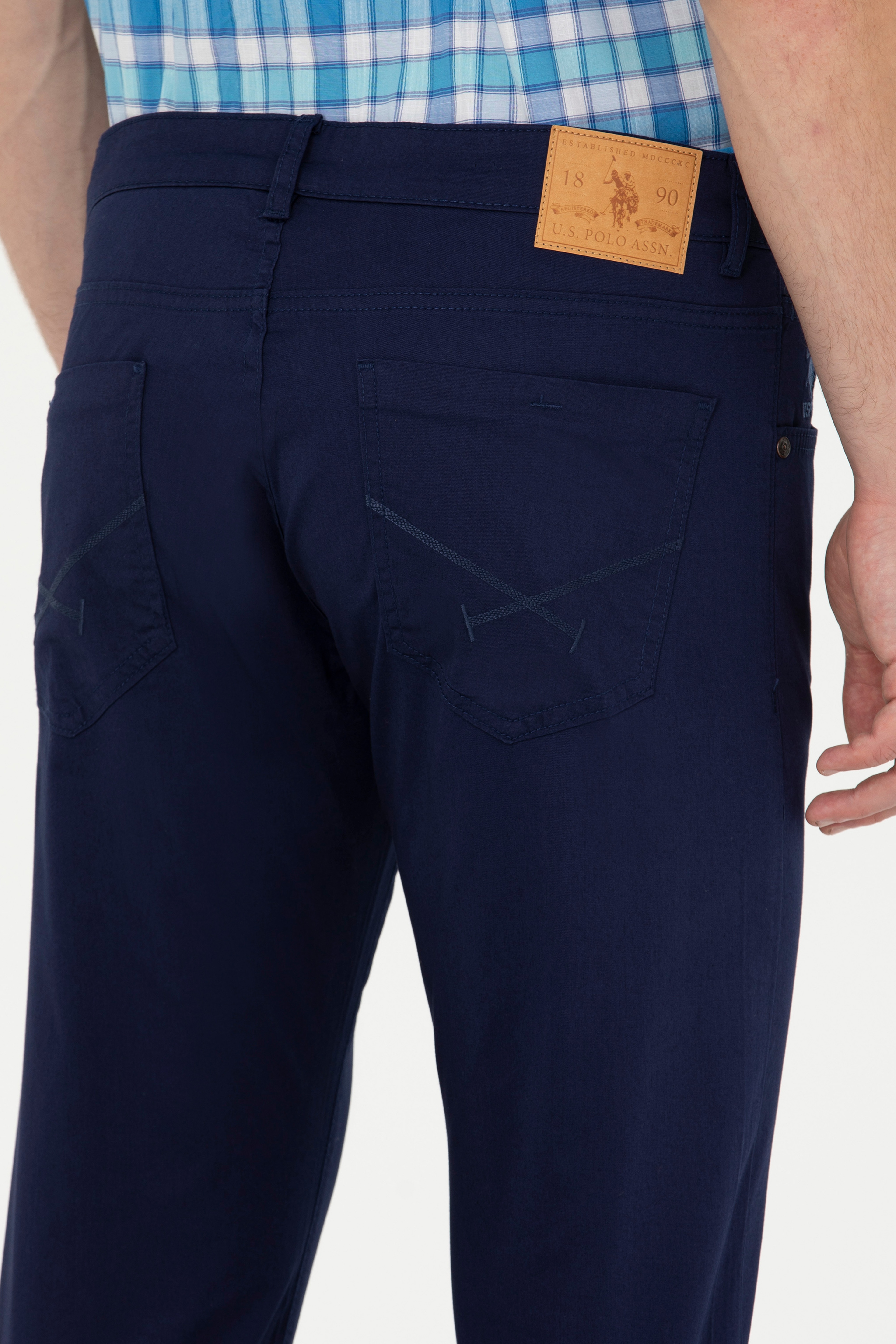 Erkek Slim Fit Lacivert Kanvas Pantolon - Image 7