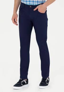 Erkek Slim Fit Lacivert Kanvas Pantolon - 50263885053