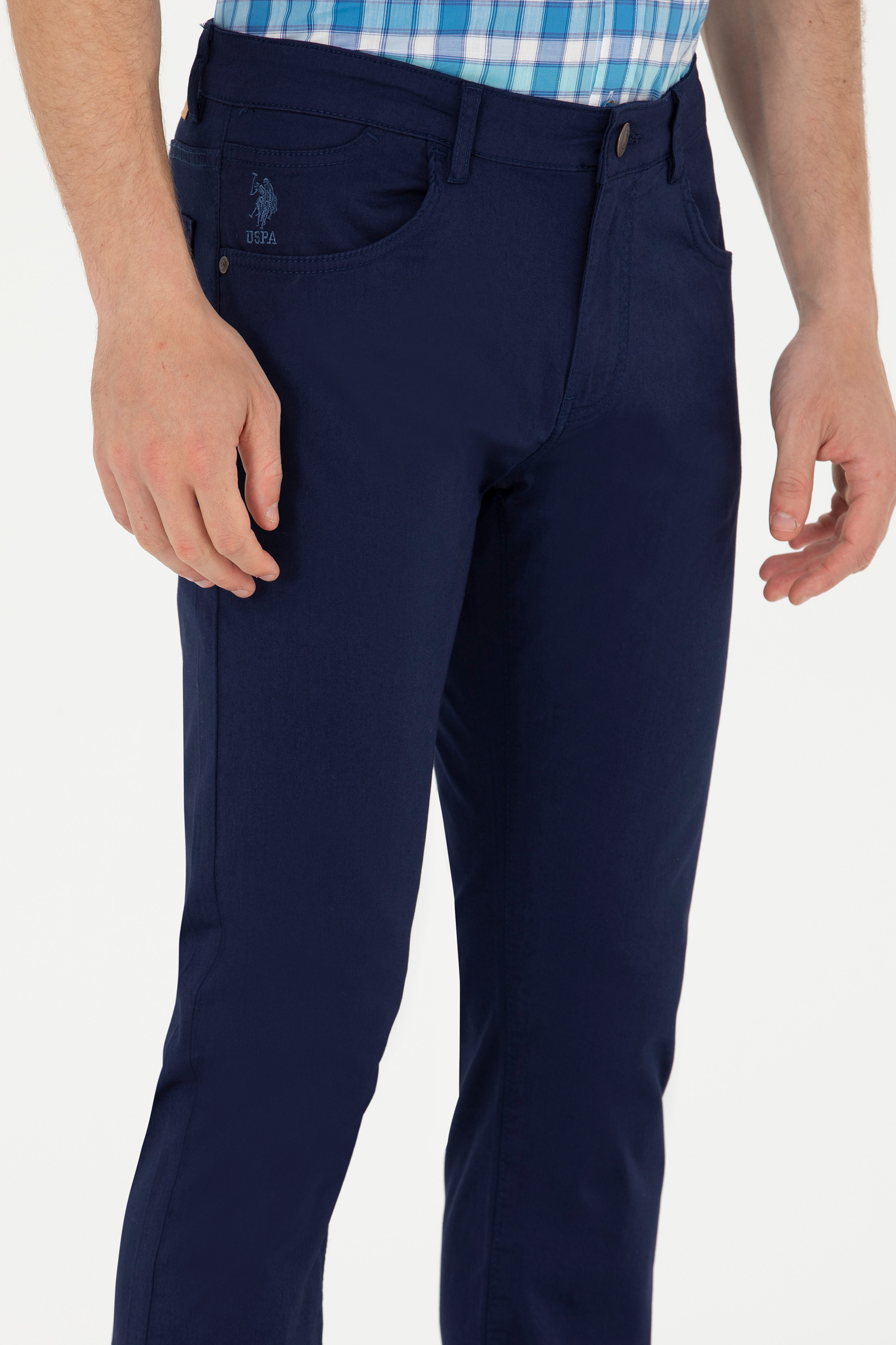 Erkek Slim Fit Lacivert Kanvas Pantolon