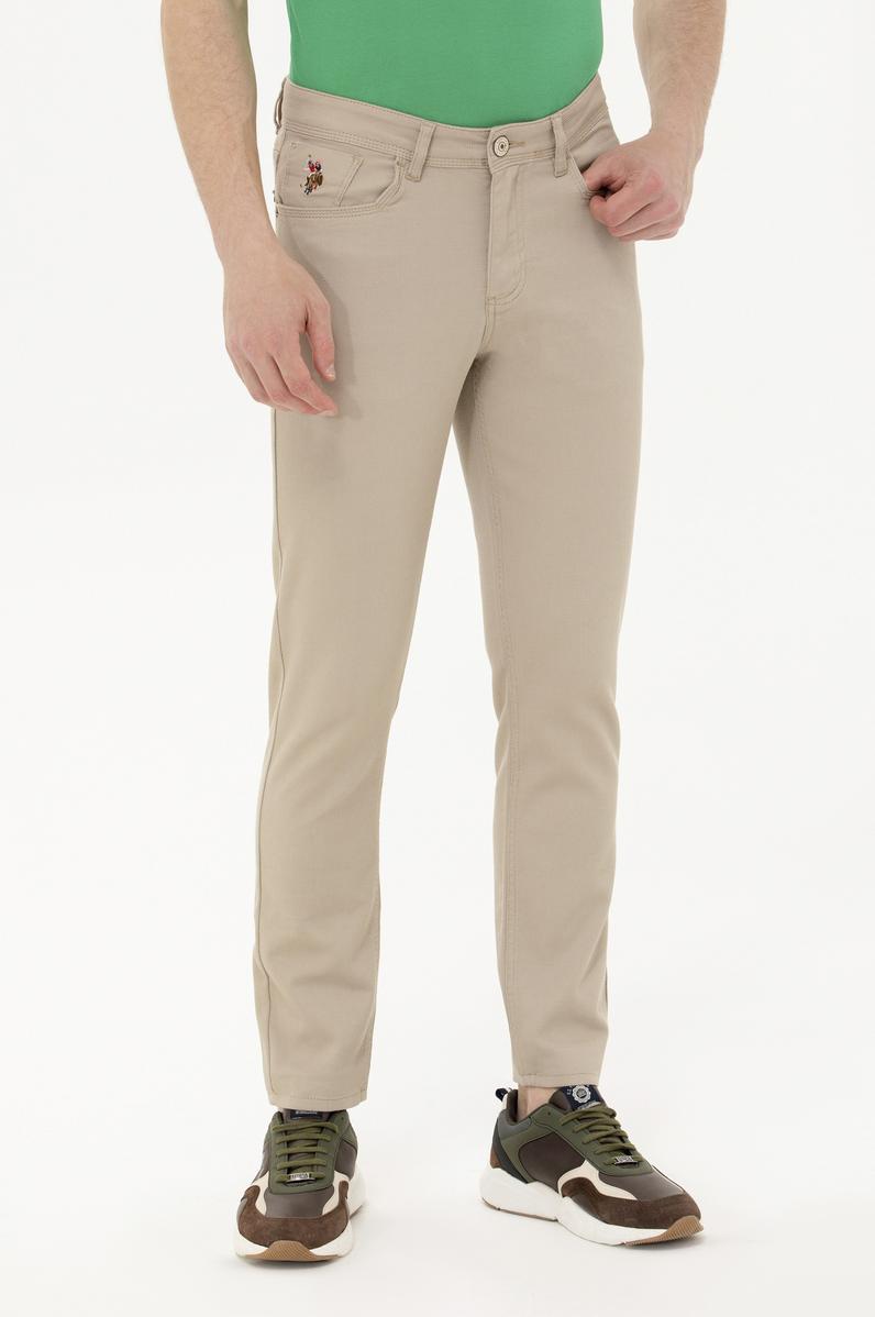 Erkek Slim Fit Haki Kanvas / Chino Pantolon