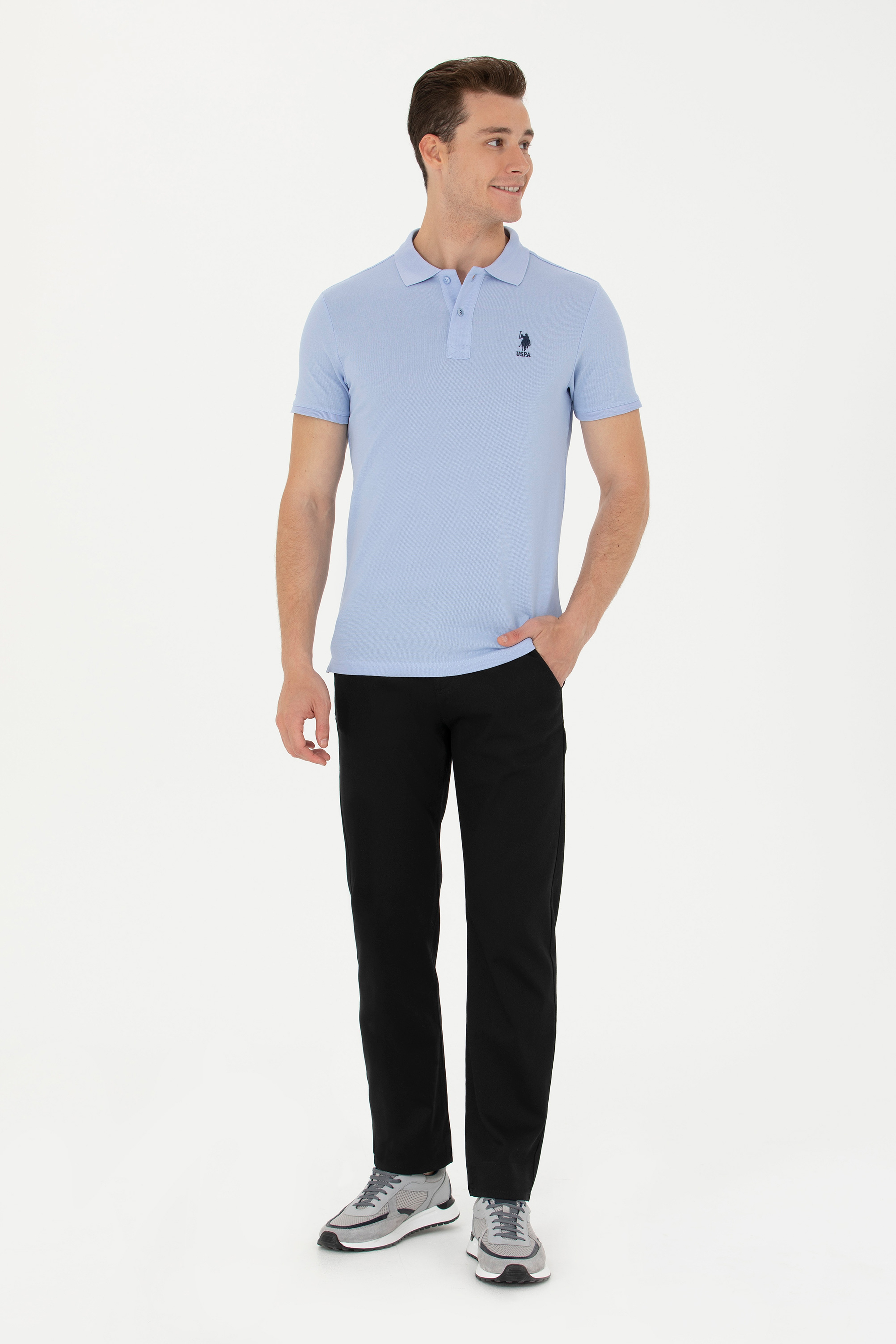 Erkek Regular Fit Siyah Kanvas / Chino Pantolon - Image 1