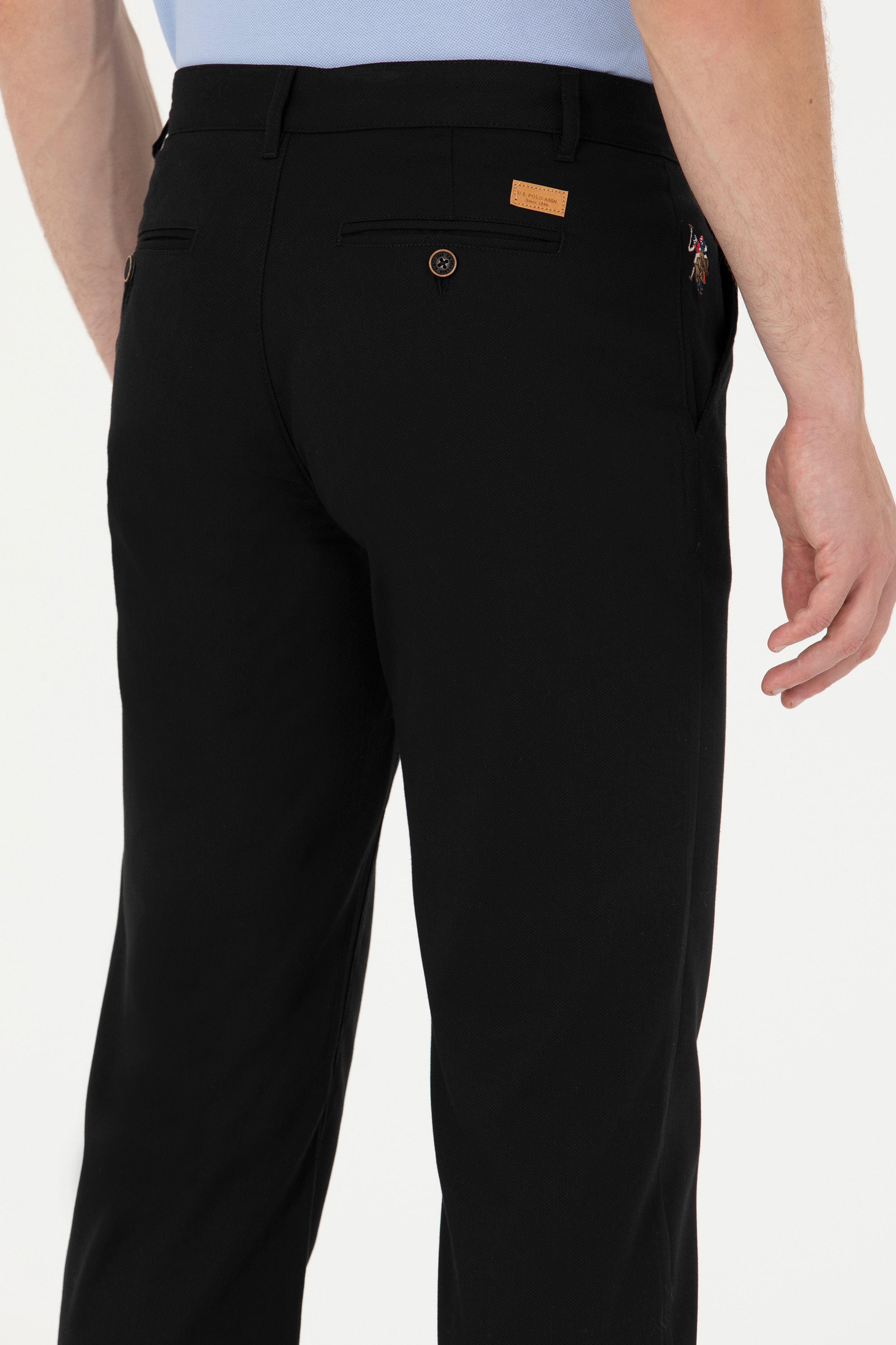 Erkek Regular Fit Siyah Kanvas / Chino Pantolon - Image 7