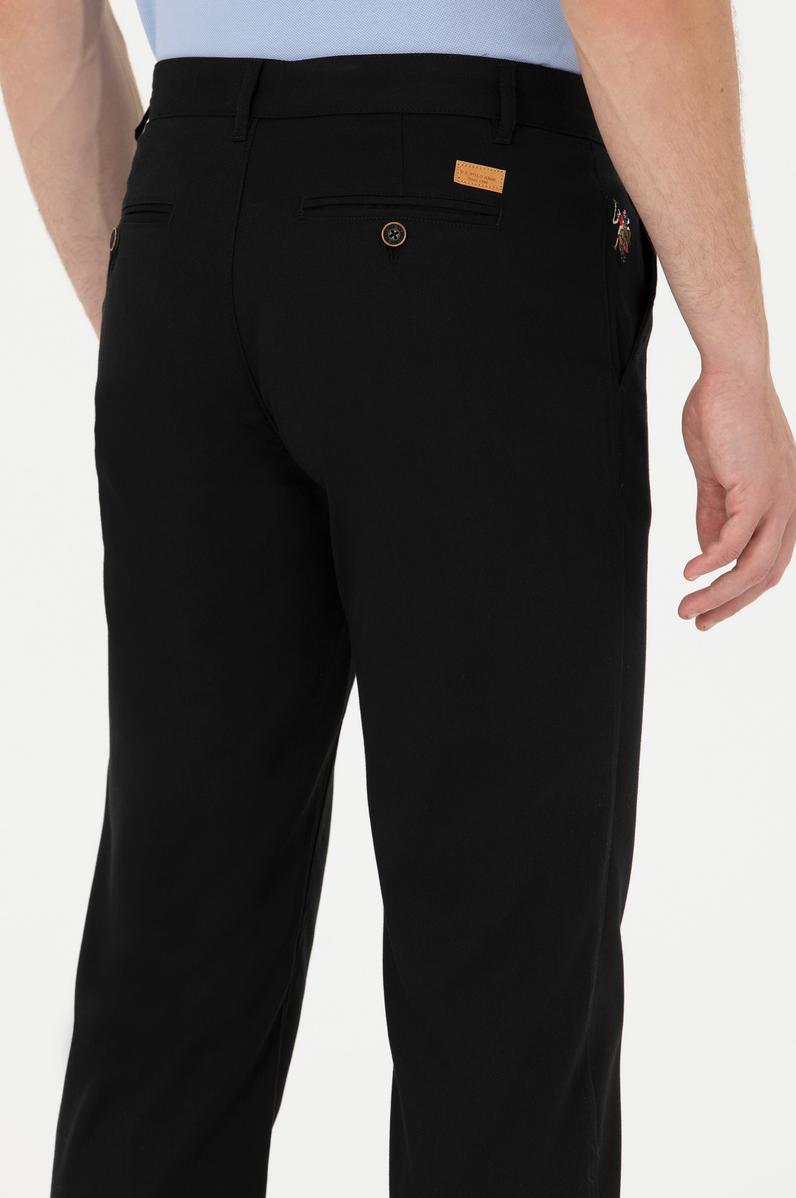 Erkek Regular Fit Siyah Kanvas / Chino Pantolon