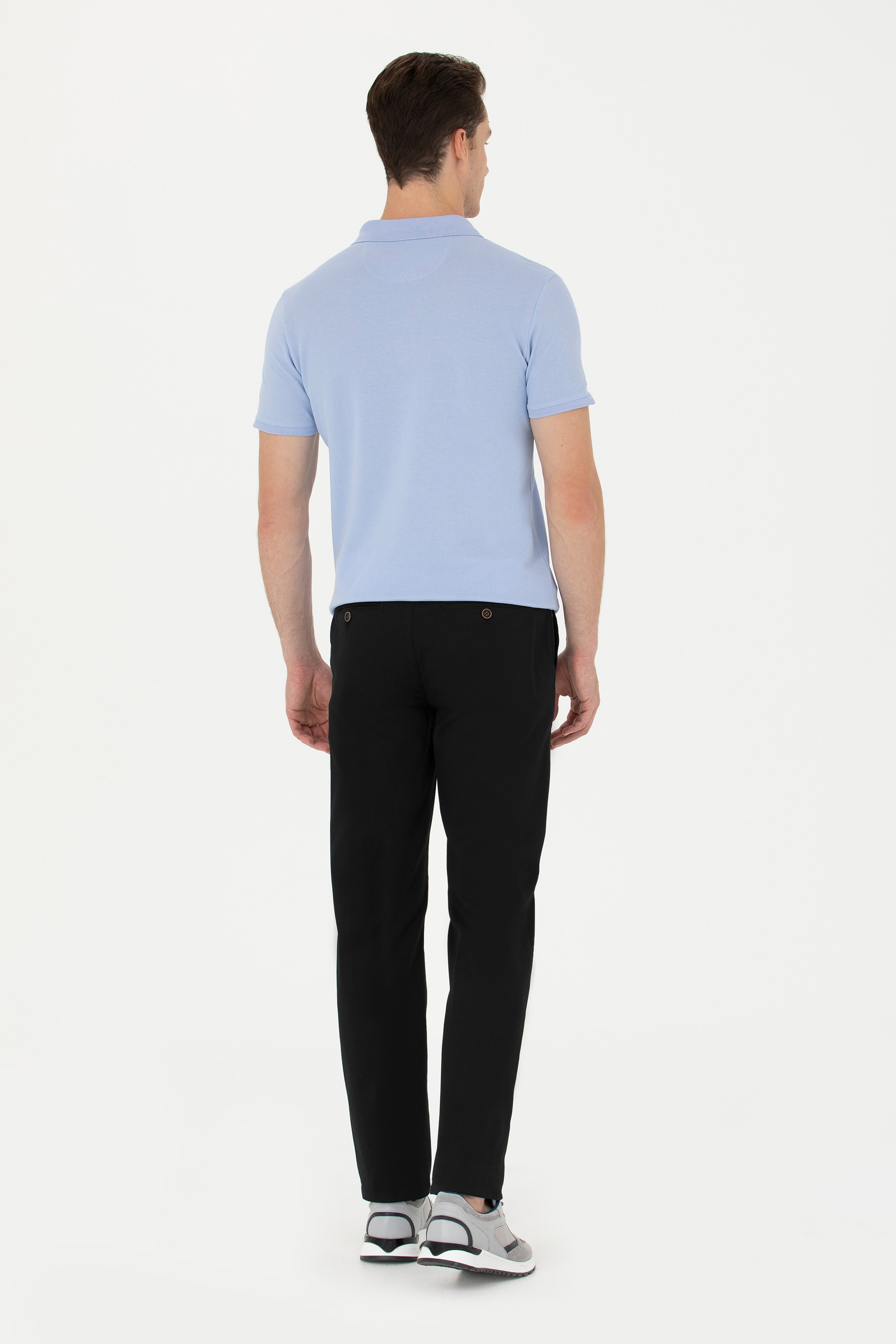 Erkek Regular Fit Siyah Kanvas / Chino Pantolon - Image 4