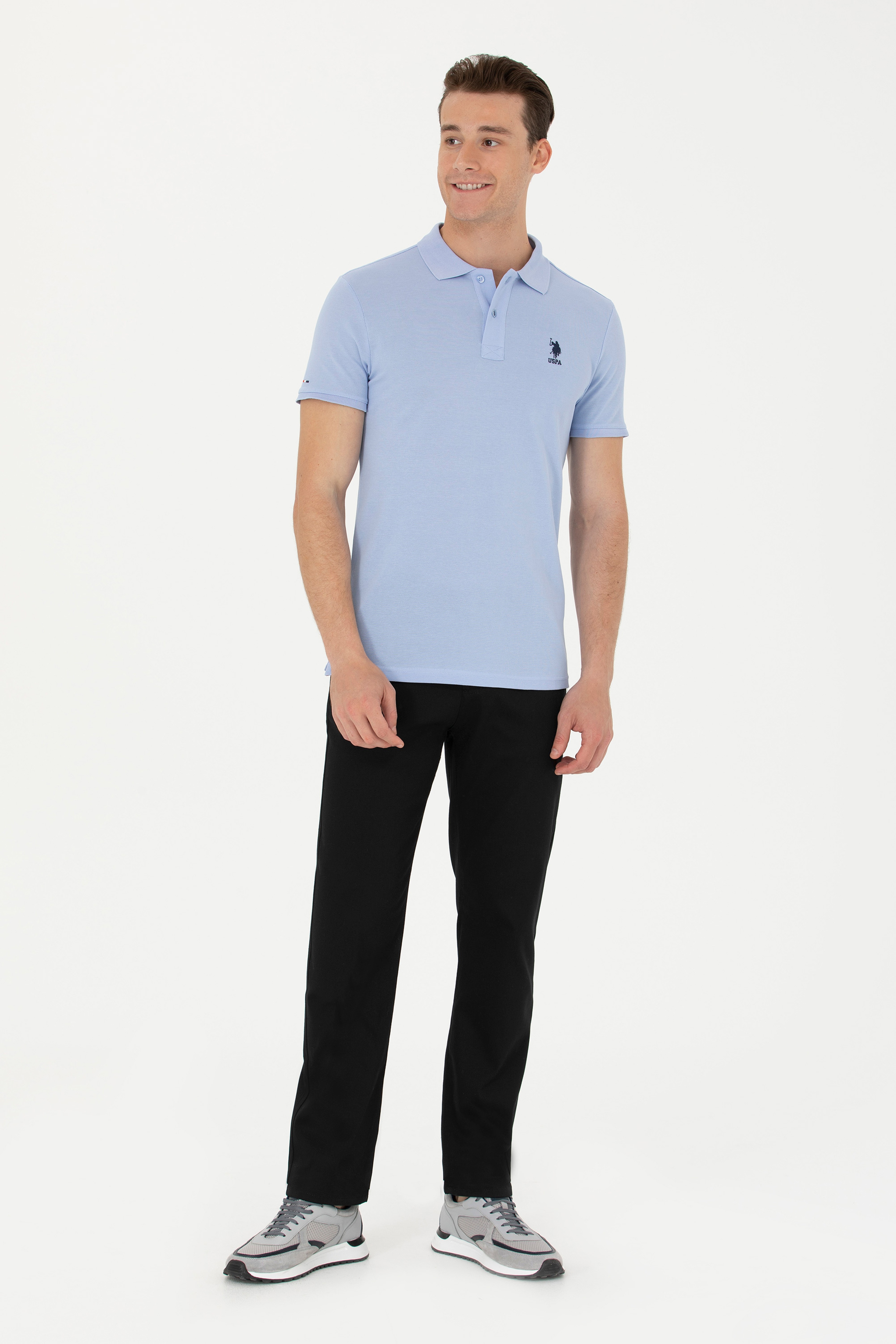 Erkek Regular Fit Siyah Kanvas / Chino Pantolon