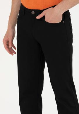 Erkek Regular Fit Siyah Kanvas / Chino Pantolon - 50266052015
