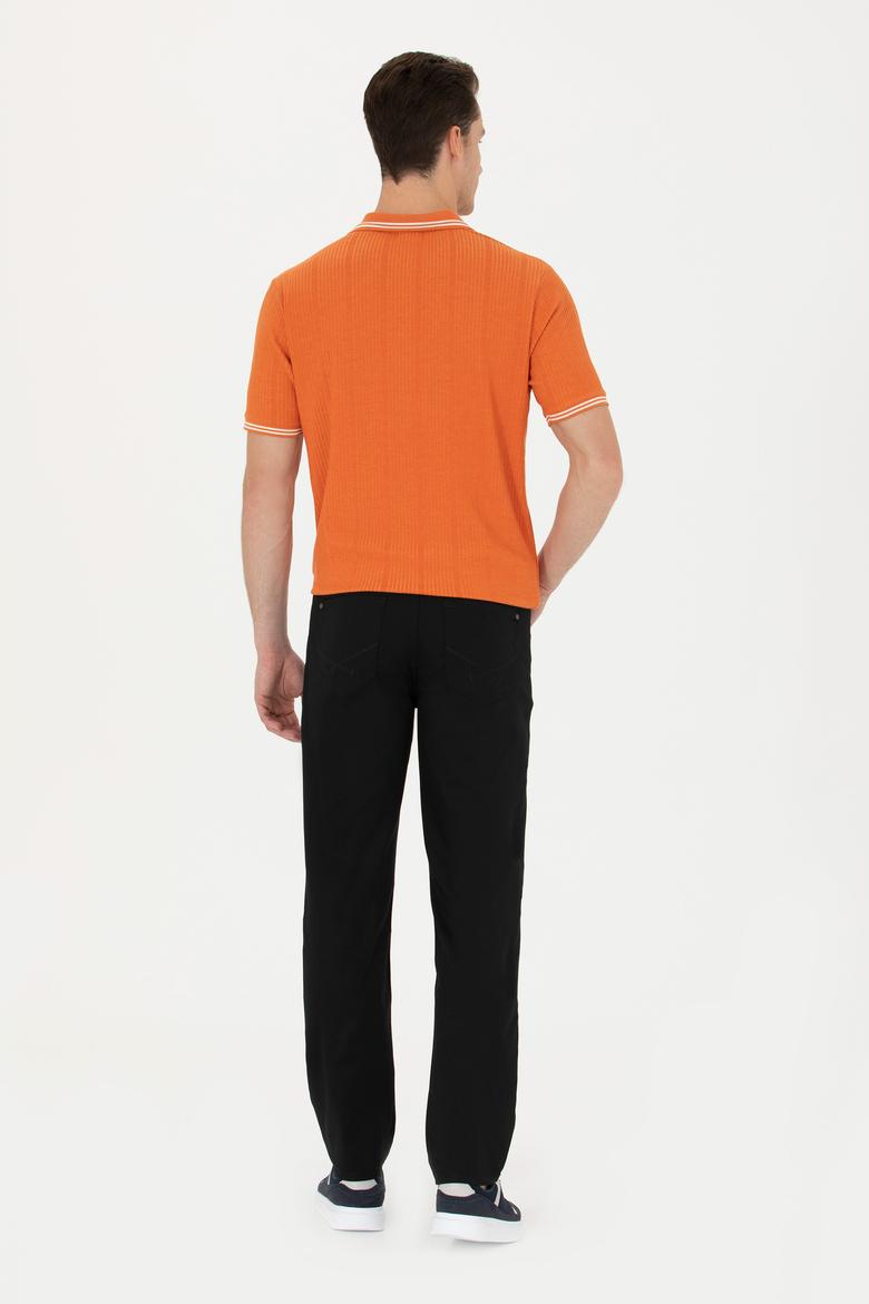 Erkek Regular Fit Siyah Kanvas / Chino Pantolon - 50266052015