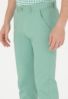 Erkek Slim Fit Koyu Yeşil Kanvas / Chino Pantolon - 50266090053