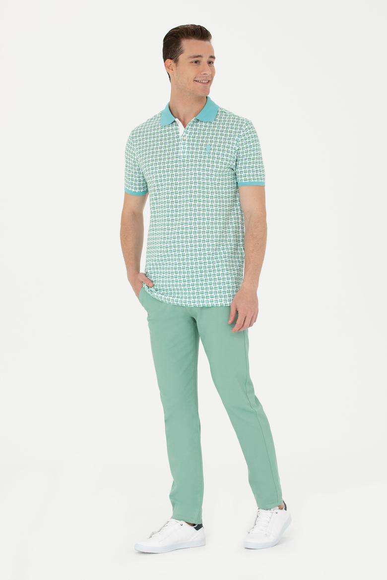 Erkek Slim Fit Koyu Yeşil Kanvas / Chino Pantolon - 50266090053