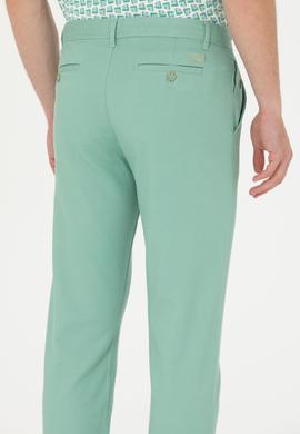 Erkek Slim Fit Koyu Yeşil Kanvas / Chino Pantolon - 50266090053