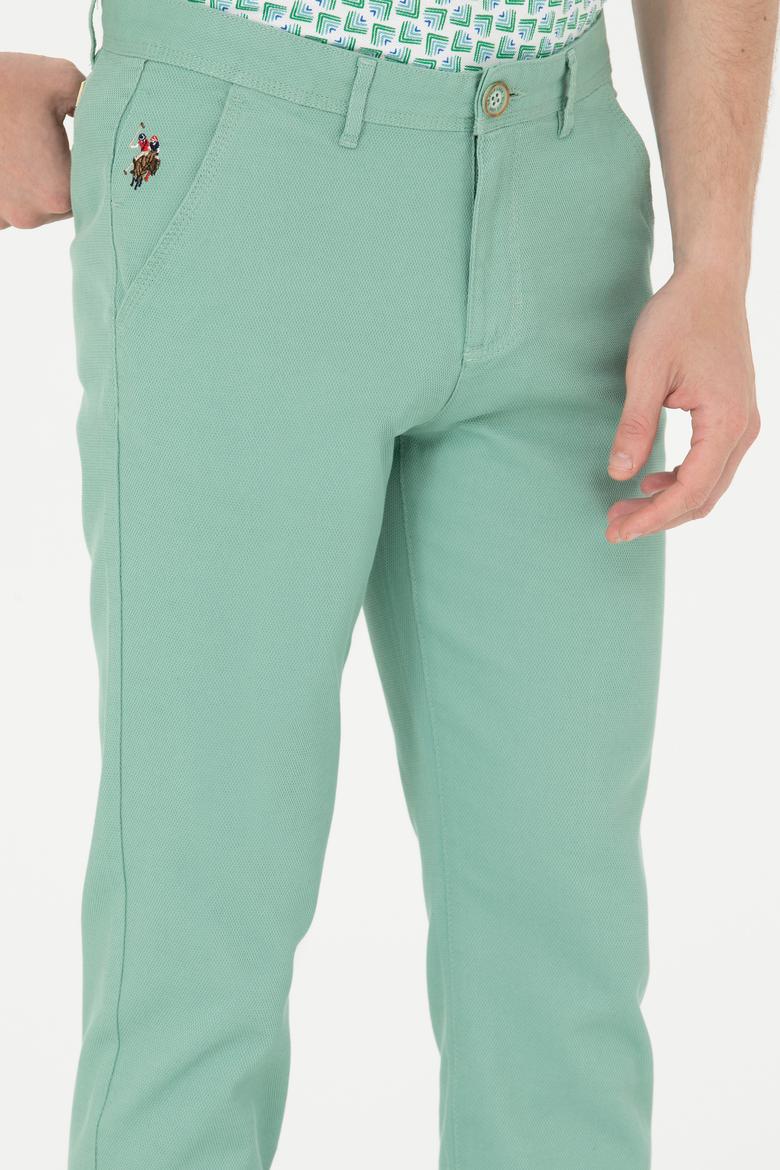 Erkek Slim Fit Koyu Yeşil Kanvas / Chino Pantolon - 50266090053