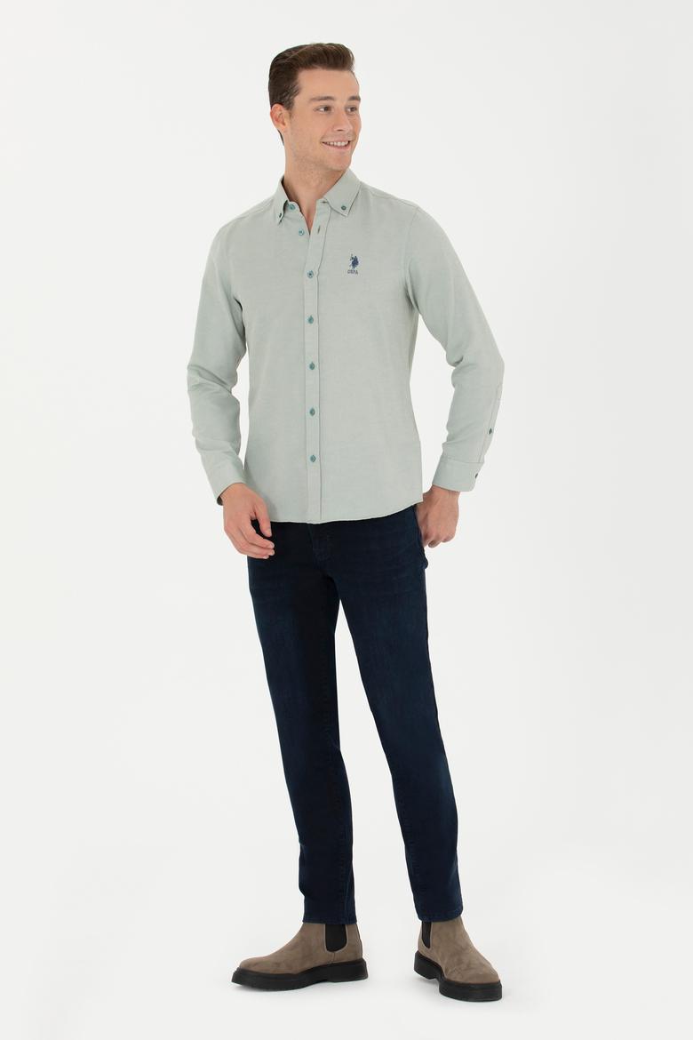 Erkek Mint Uzun Kollu Basic Gömlek - 50271269211
