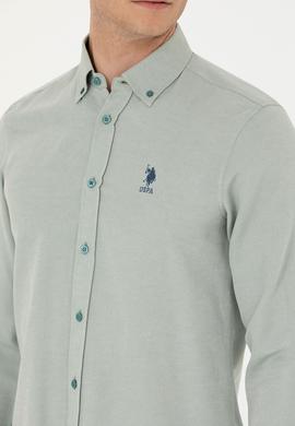 Erkek Mint Uzun Kollu Basic Gömlek - 50271269211