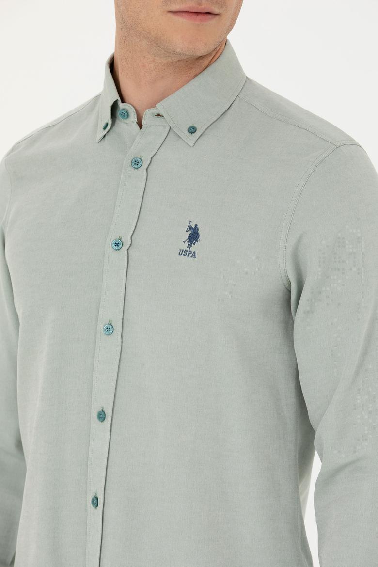 Erkek Mint Uzun Kollu Basic Gömlek - 50271269211