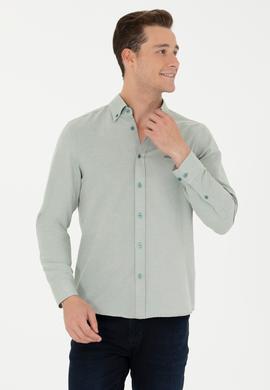Erkek Mint Uzun Kollu Basic Gömlek - 50271269211