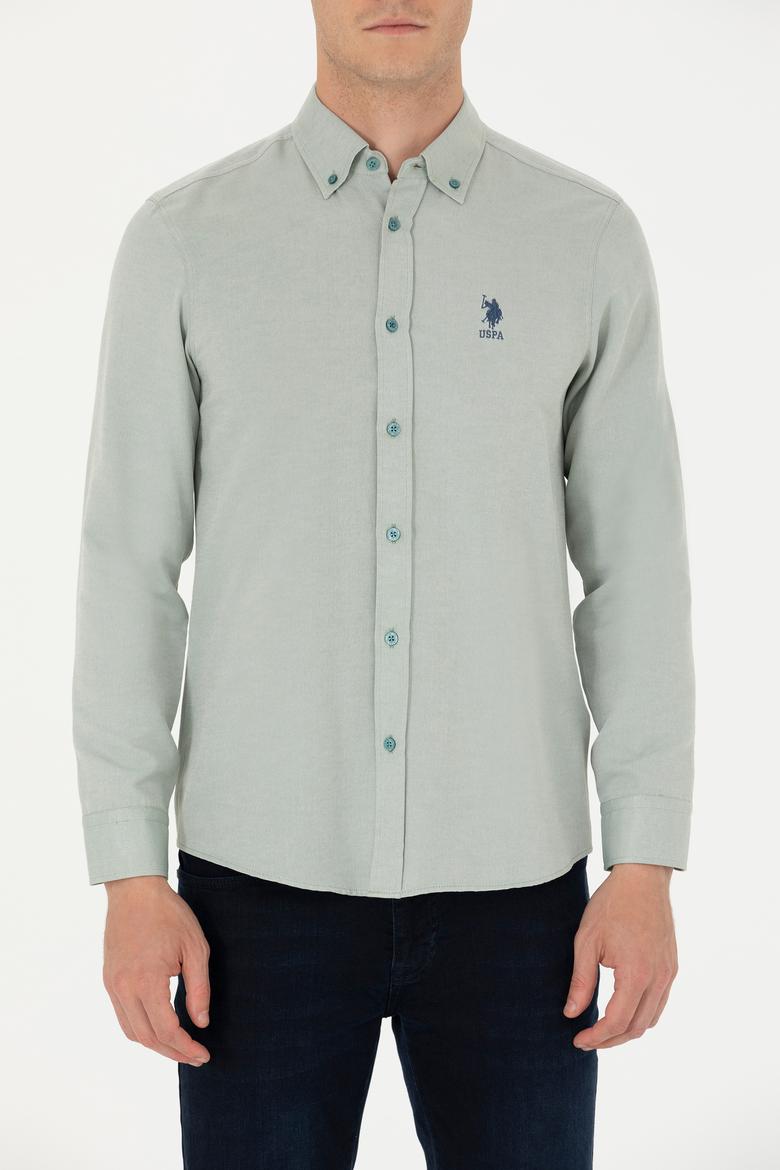 Erkek Mint Uzun Kollu Basic Gömlek - 50271269211