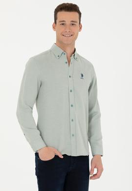 Erkek Mint Uzun Kollu Basic Gömlek - 50271269211